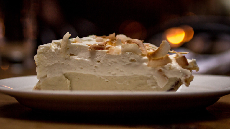 Slice of coconut cream pie