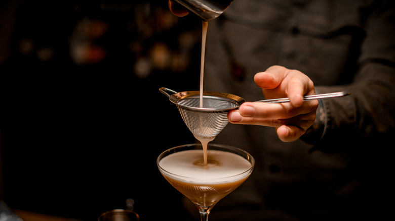 Pouring espresso martinis