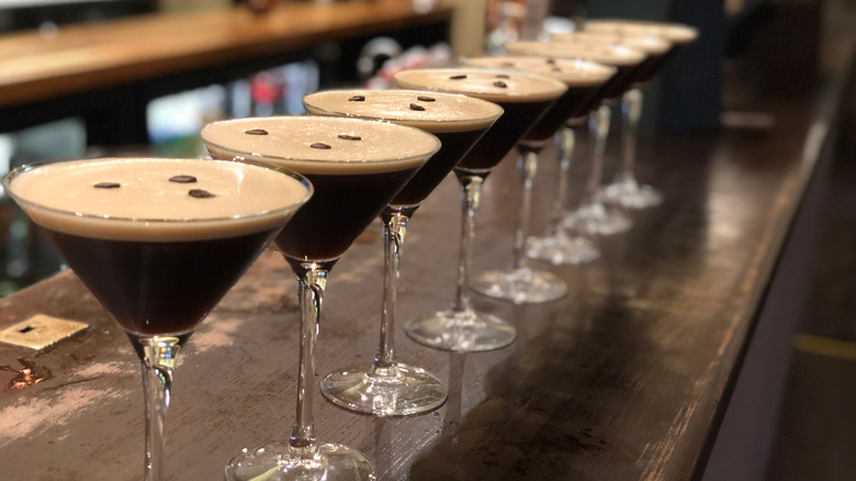 Line of espresso martinis