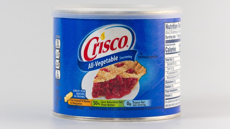 crisco shortening canister white background