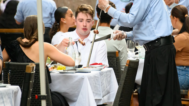 Brazilian steakhouse restaurant table