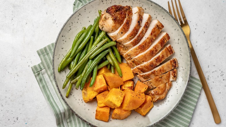 Grilled chicken with butternut squash