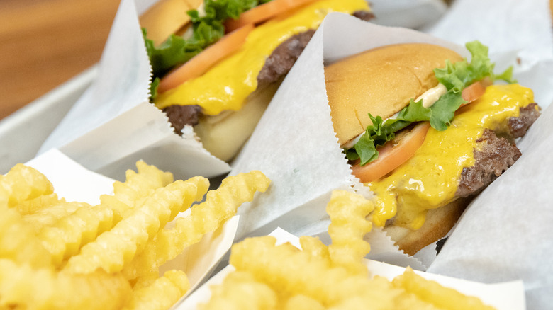 shake shack burgers and fries