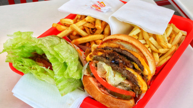 Double Double burger animal style at In-N-Out