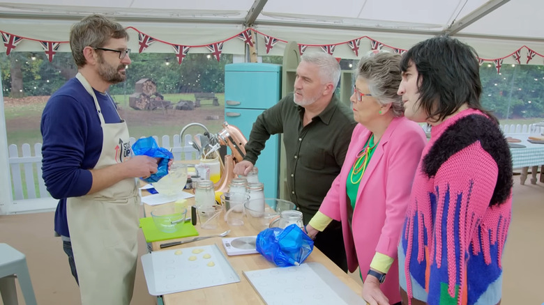 Great British Bake Off judges with Noel Fielding and Louis Theroux