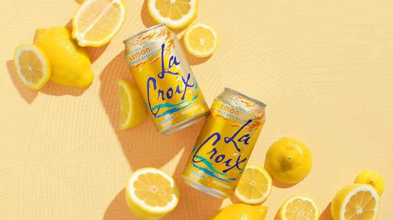 LaCroix lemon cans and lemons