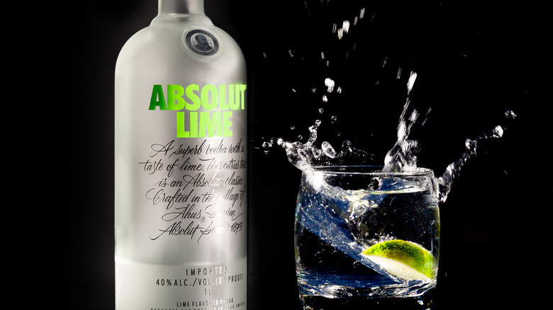 Absolut Lime and a rocks glass