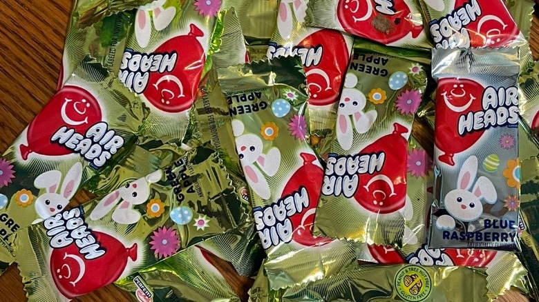 Several mini Green Apple Airheads