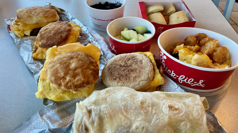 Selection of Chick-fil-A breakfast