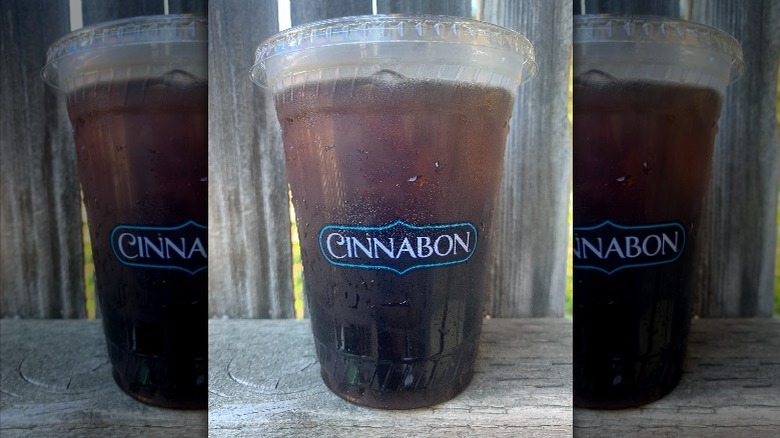 A plain black cold brew coffee from Cinnabon