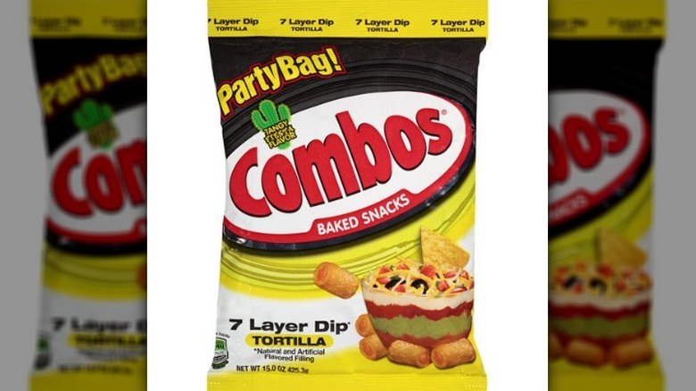 A pack of Combos 7-Layer Dip tortilla snack