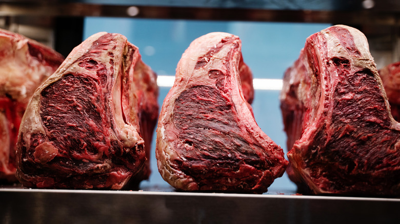 Aging meat in cold storage