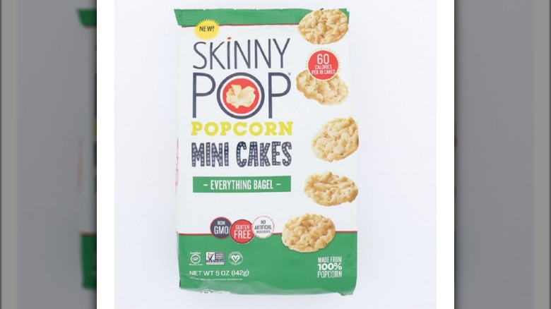 A bag of Everything Bagel SkinnyPop Minicakes