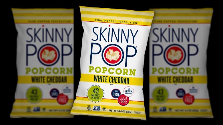 A bag of White Cheddar Popcorn