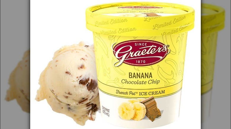 Graeter's banana chocolate chip ice cream pint