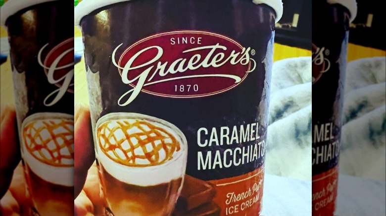 Pint of Graeter's caramel macchiato ice cream