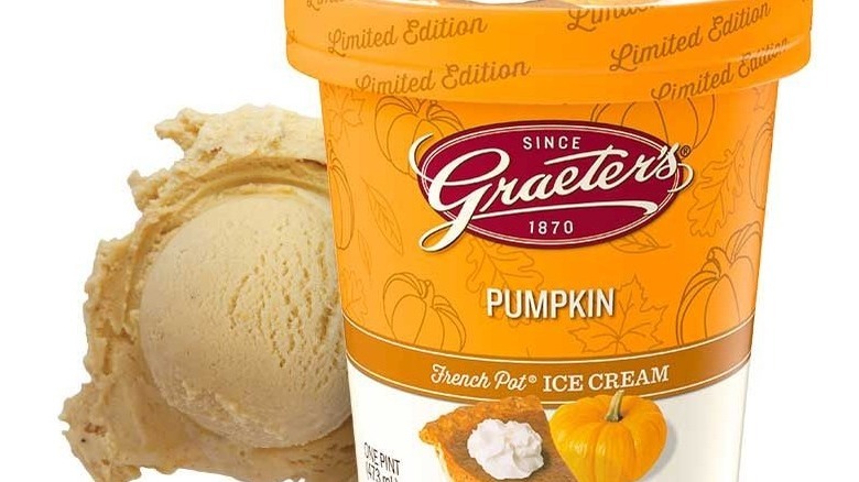 Pumpkin ice cream scoop pint Graeter's