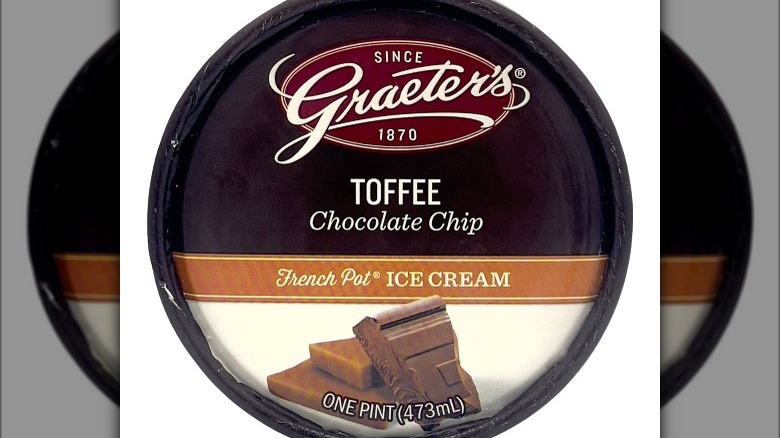 Graeter's pint lid toffee chocolate chip ice cream