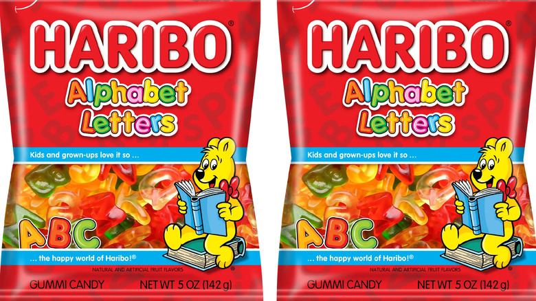 Two bags of Haribo letters