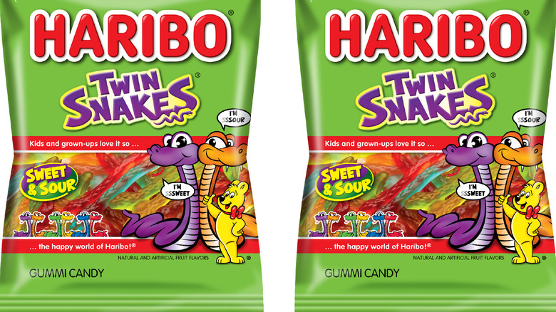 Two bags of Haribo snakes