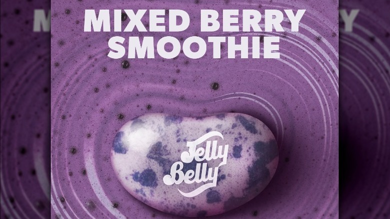 Mixed Berry Smoothie jellybean on a purple background