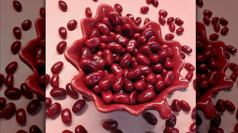 Bowl of Raspberry jellybeans