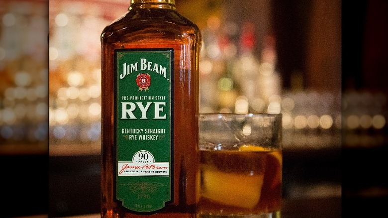 Jim Beam Rye and glass