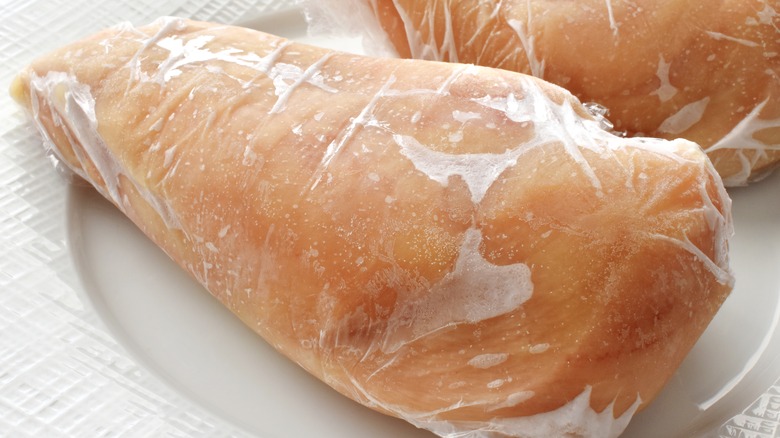 wrapped frozen chicken breast