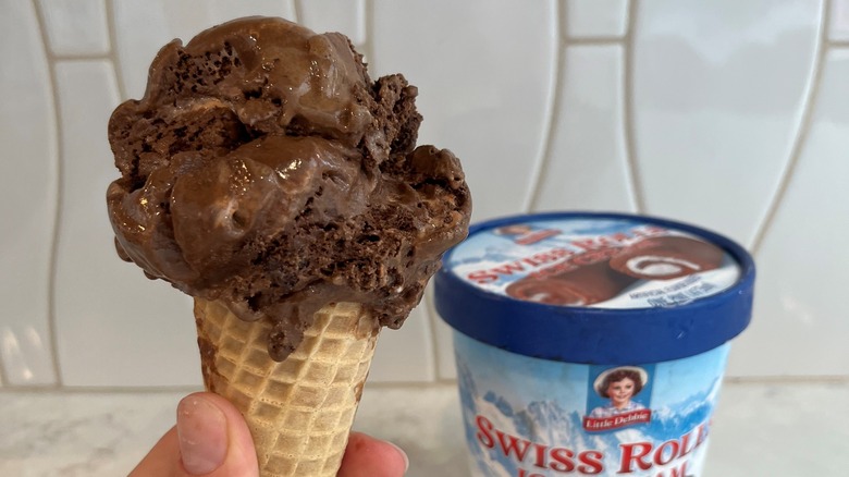 swiss rolls ice cream cone