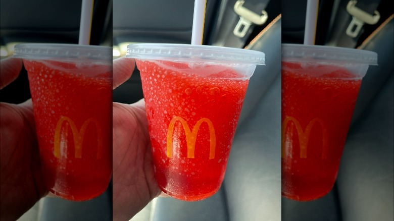 A McDonald's Strawberry Watermelon slushie.