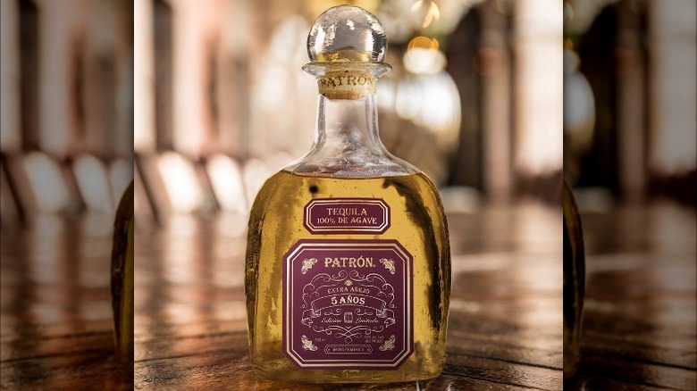 Patrón Extra Añejo tequila bottle 