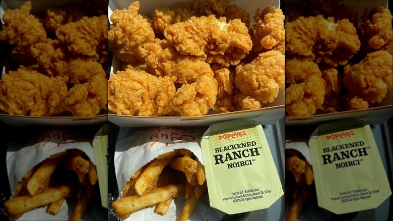 Fried chicken with fries 