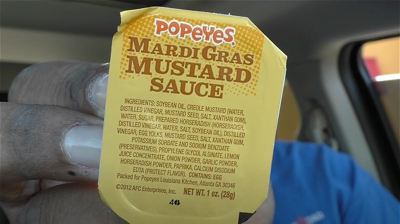 Fast food mustard packet