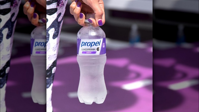 bottle of grape Propel