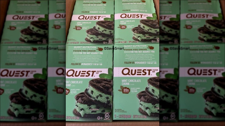 Mint Chocolate Quest Bar boxes