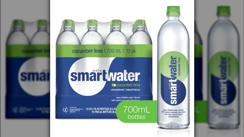 A pack of Cucumber Lime bottles of smartwater