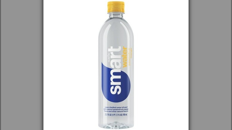 A bottle of passionfruit mango smartwater