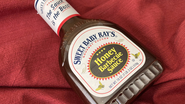 Honey barbecue sauce bottle