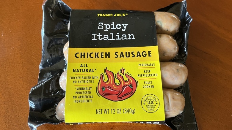 package of spicy Italian chicken sausage