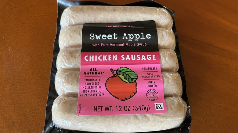 package of Sweet Apple chicken sausage