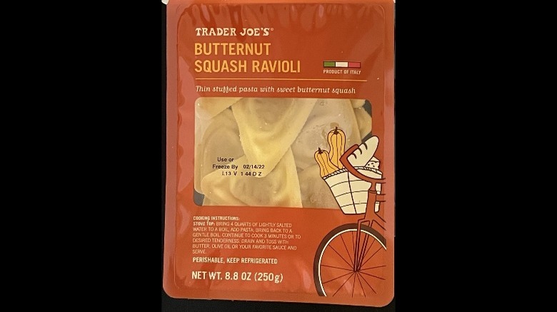 package of Trader Joe's Butternut Squash Ravioli