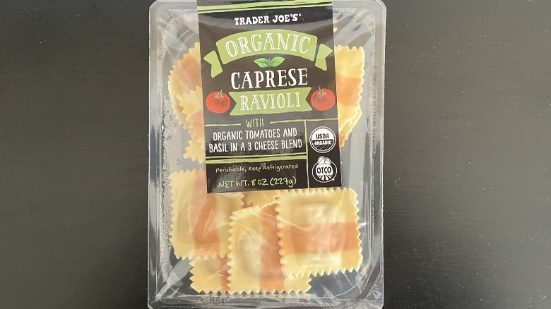 package of Trader Joe's Organic Caprese Ravioli