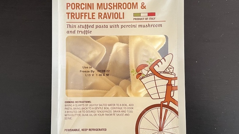 package of Trader Joe's Porcini Mushroom & Truffle Ravioli