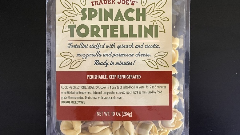 package of Trader Joe's Spinach Tortellini