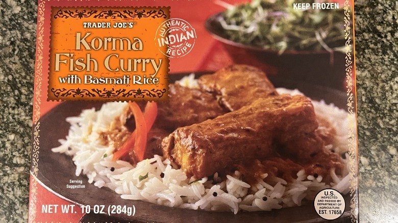 box of korma fish curry