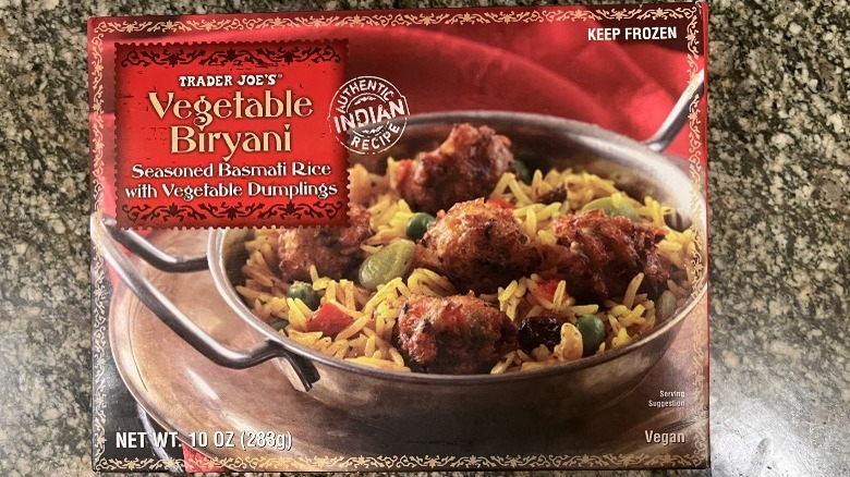 box of vegetable biryani