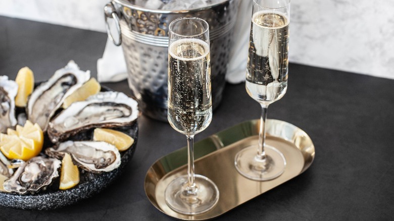 champagne and oysters