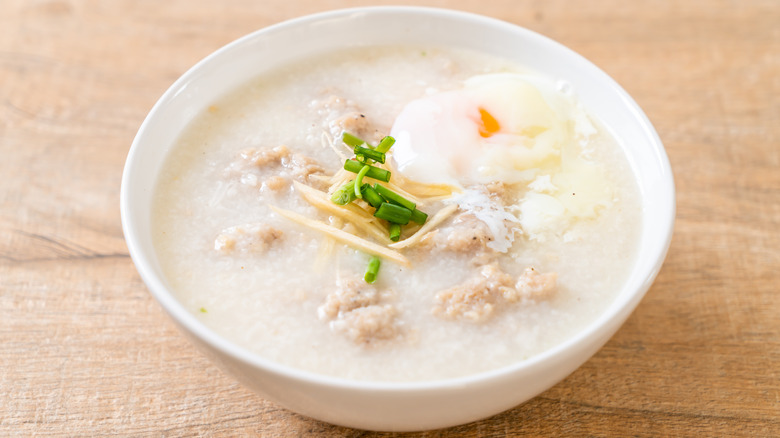 rice porridge in a bowl