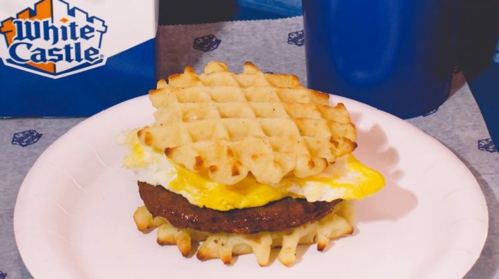 Sausage Egg and Cheese Waffle Slider 