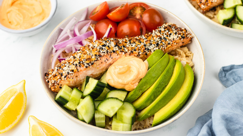 Everything Bagel salmon bowl